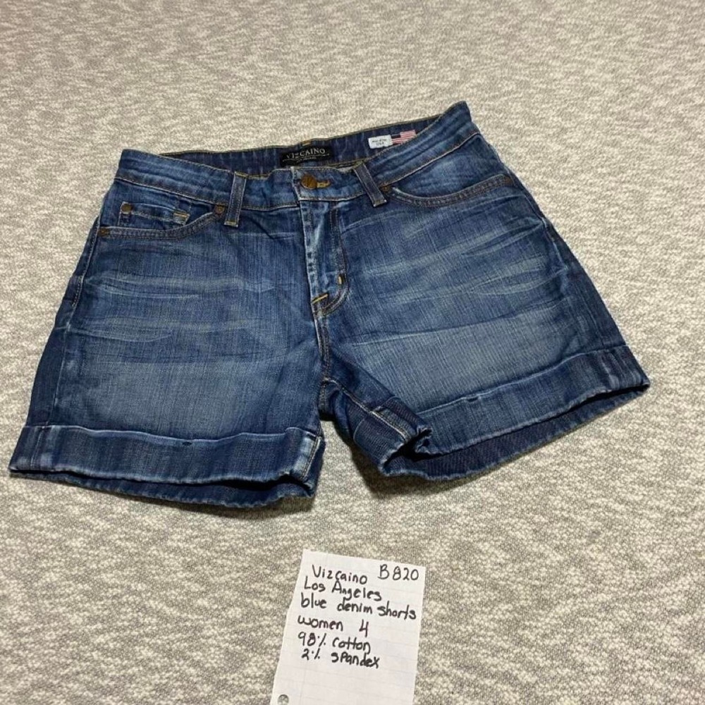 Vizcaino Los Angeles blue denim shorts women 4. SKU-B820.